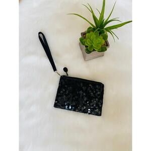 Style & Co. Black Sequin Wristlet Clutch